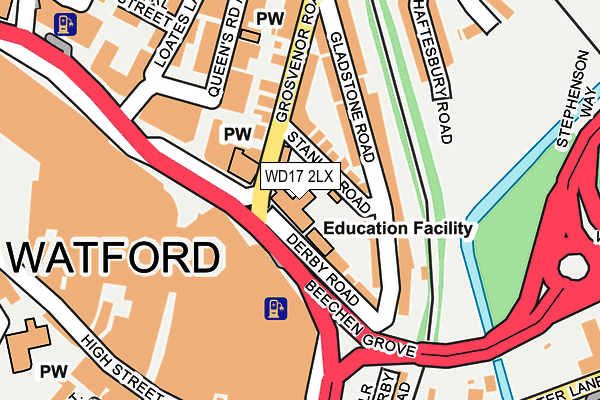WD17 2LX map - OS OpenMap – Local (Ordnance Survey)