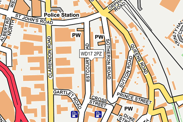 WD17 2PZ map - OS OpenMap – Local (Ordnance Survey)