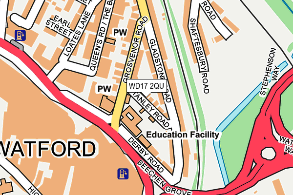 WD17 2QU map - OS OpenMap – Local (Ordnance Survey)