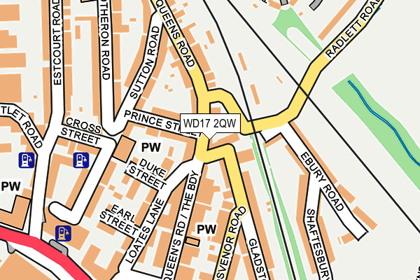 WD17 2QW map - OS OpenMap – Local (Ordnance Survey)