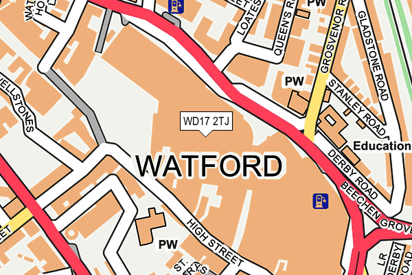 WD17 2TJ map - OS OpenMap – Local (Ordnance Survey)