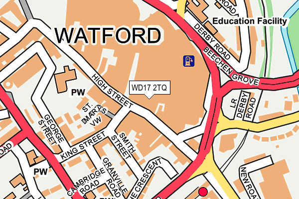 WD17 2TQ map - OS OpenMap – Local (Ordnance Survey)