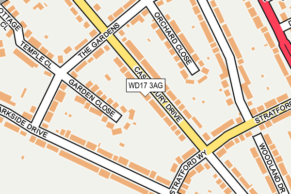 WD17 3AG map - OS OpenMap – Local (Ordnance Survey)