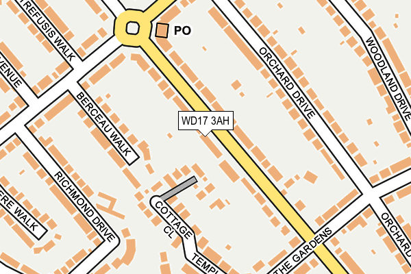 WD17 3AH map - OS OpenMap – Local (Ordnance Survey)