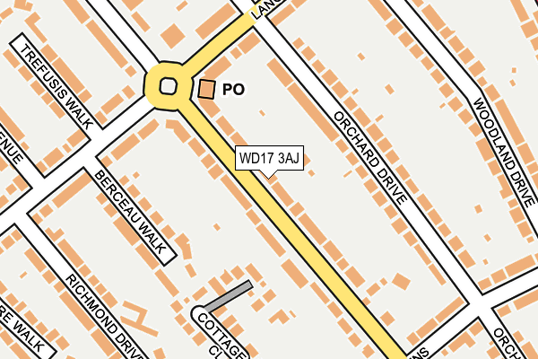 WD17 3AJ map - OS OpenMap – Local (Ordnance Survey)