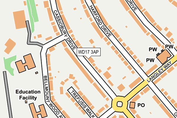 WD17 3AP map - OS OpenMap – Local (Ordnance Survey)
