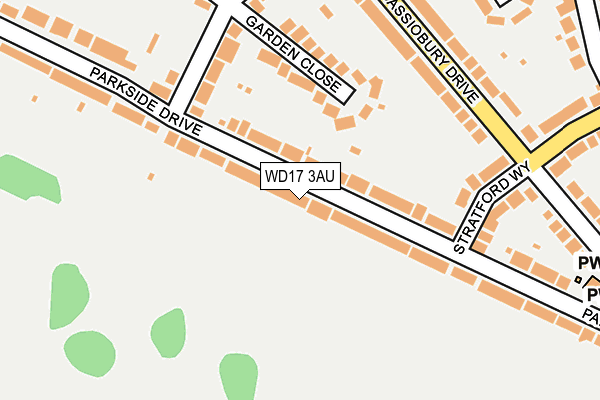 WD17 3AU map - OS OpenMap – Local (Ordnance Survey)
