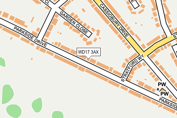WD17 3AX map - OS OpenMap – Local (Ordnance Survey)