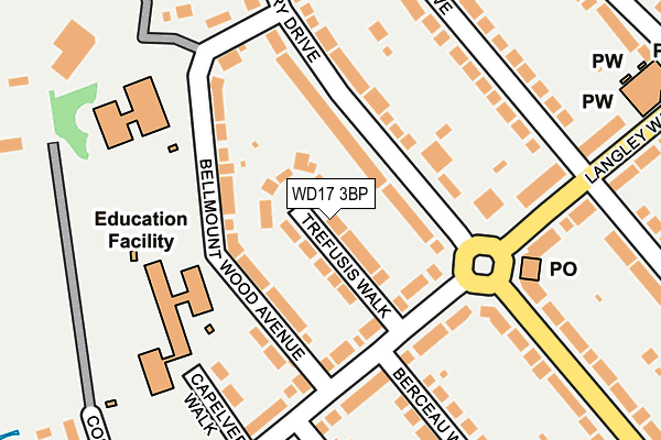 WD17 3BP map - OS OpenMap – Local (Ordnance Survey)