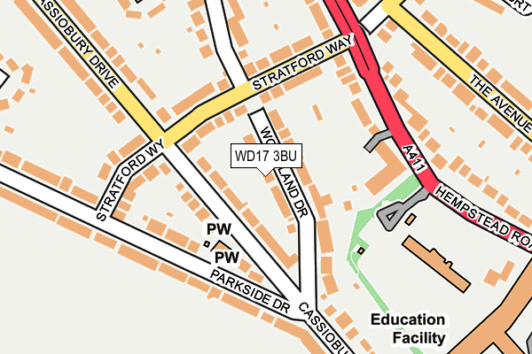 WD17 3BU map - OS OpenMap – Local (Ordnance Survey)