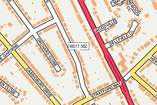 WD17 3BZ map - OS OpenMap – Local (Ordnance Survey)