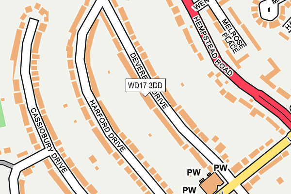 WD17 3DD map - OS OpenMap – Local (Ordnance Survey)