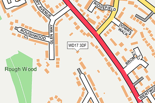 WD17 3DF map - OS OpenMap – Local (Ordnance Survey)