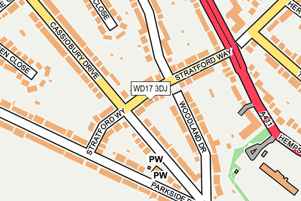 WD17 3DJ map - OS OpenMap – Local (Ordnance Survey)
