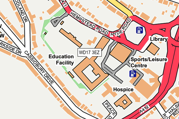 WD17 3EZ map - OS OpenMap – Local (Ordnance Survey)