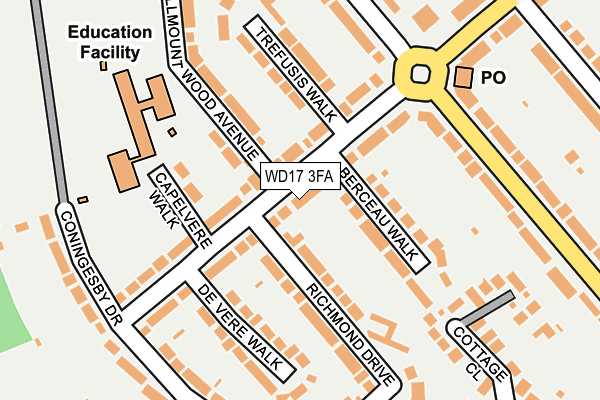 WD17 3FA map - OS OpenMap – Local (Ordnance Survey)