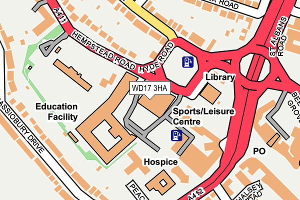 WD17 3HA map - OS OpenMap – Local (Ordnance Survey)
