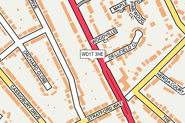 WD17 3HE map - OS OpenMap – Local (Ordnance Survey)