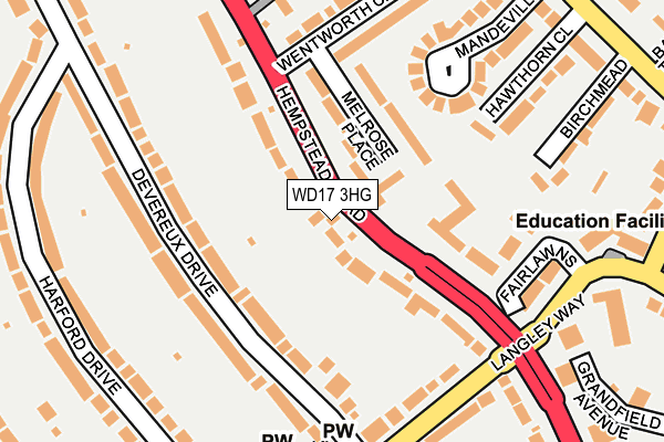 WD17 3HG map - OS OpenMap – Local (Ordnance Survey)