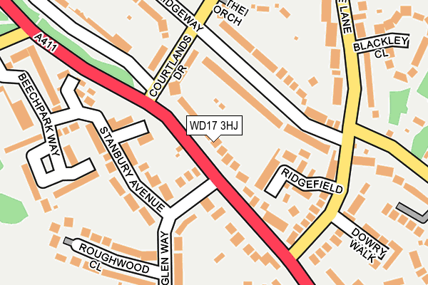 WD17 3HJ map - OS OpenMap – Local (Ordnance Survey)