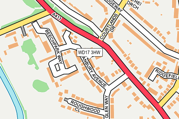 WD17 3HW map - OS OpenMap – Local (Ordnance Survey)