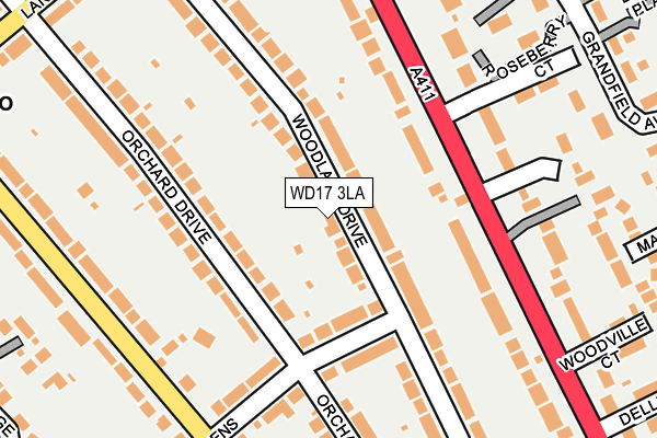 WD17 3LA map - OS OpenMap – Local (Ordnance Survey)