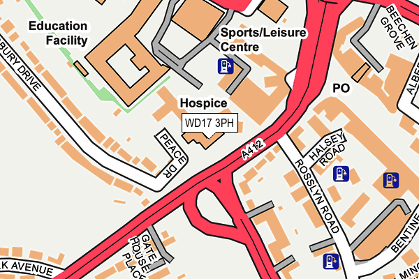 WD17 3PH map - OS OpenMap – Local (Ordnance Survey)
