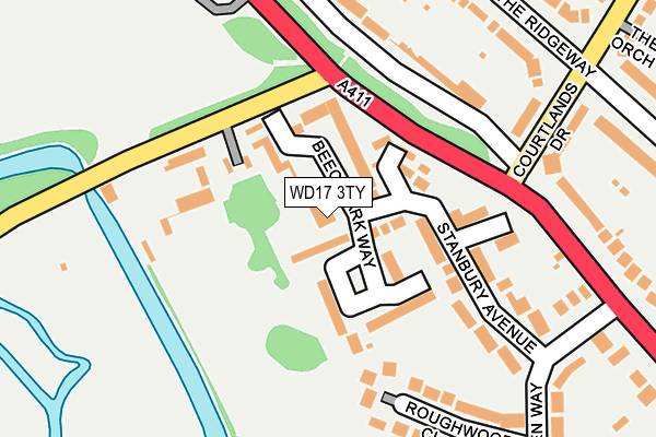 WD17 3TY map - OS OpenMap – Local (Ordnance Survey)