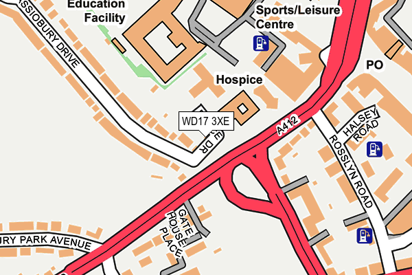 WD17 3XE map - OS OpenMap – Local (Ordnance Survey)