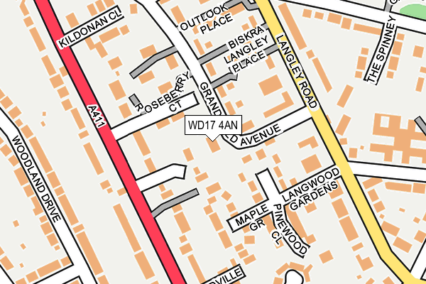 WD17 4AN map - OS OpenMap – Local (Ordnance Survey)