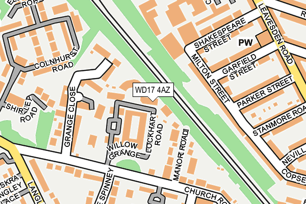 WD17 4AZ map - OS OpenMap – Local (Ordnance Survey)