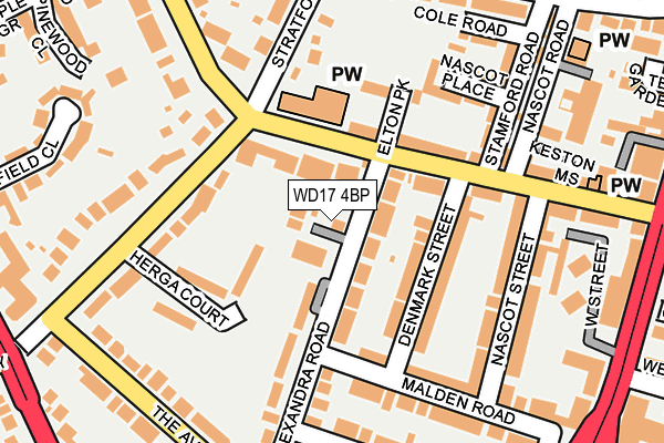 WD17 4BP map - OS OpenMap – Local (Ordnance Survey)