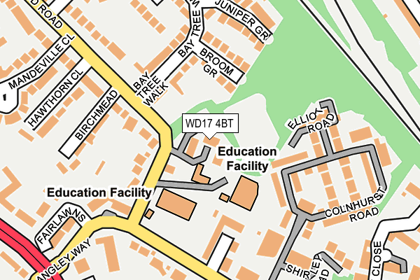 WD17 4BT map - OS OpenMap – Local (Ordnance Survey)