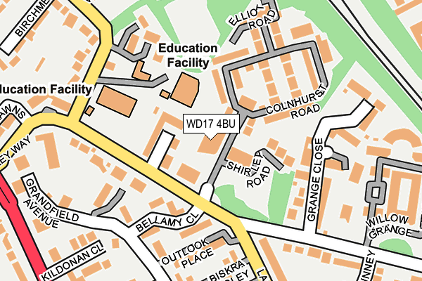 WD17 4BU map - OS OpenMap – Local (Ordnance Survey)