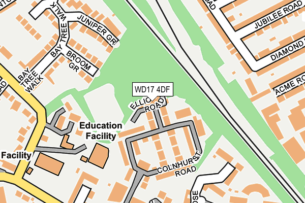 WD17 4DF map - OS OpenMap – Local (Ordnance Survey)