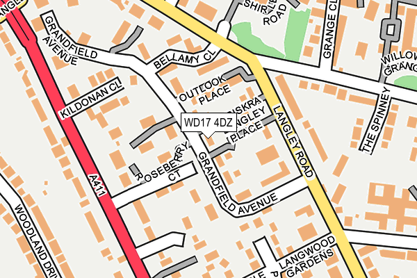 WD17 4DZ map - OS OpenMap – Local (Ordnance Survey)