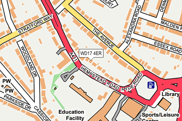 WD17 4ER map - OS OpenMap – Local (Ordnance Survey)