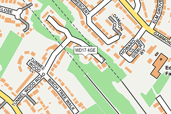 WD17 4GE map - OS OpenMap – Local (Ordnance Survey)