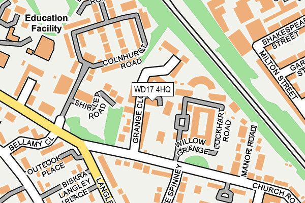 WD17 4HQ map - OS OpenMap – Local (Ordnance Survey)