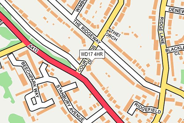 WD17 4HR map - OS OpenMap – Local (Ordnance Survey)