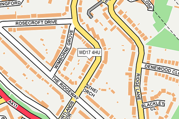 WD17 4HU map - OS OpenMap – Local (Ordnance Survey)