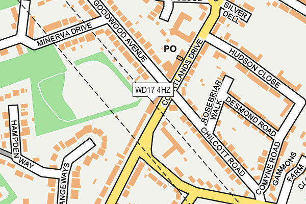 WD17 4HZ map - OS OpenMap – Local (Ordnance Survey)