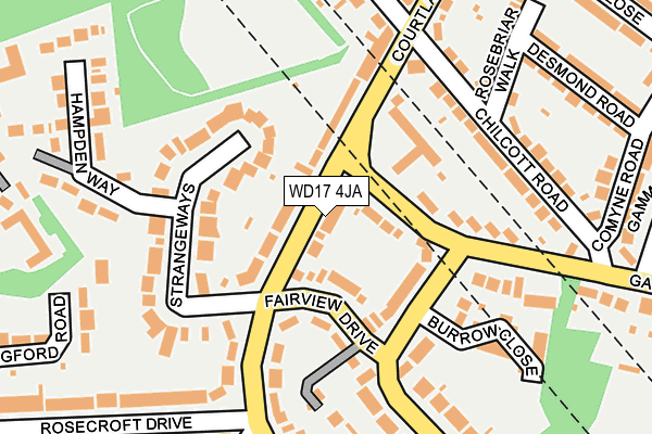 WD17 4JA map - OS OpenMap – Local (Ordnance Survey)