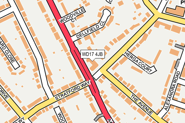 WD17 4JB map - OS OpenMap – Local (Ordnance Survey)