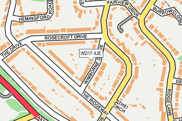 WD17 4JE map - OS OpenMap – Local (Ordnance Survey)