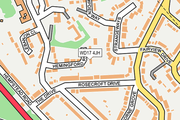 WD17 4JH map - OS OpenMap – Local (Ordnance Survey)