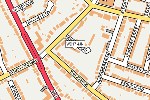WD17 4JN map - OS OpenMap – Local (Ordnance Survey)