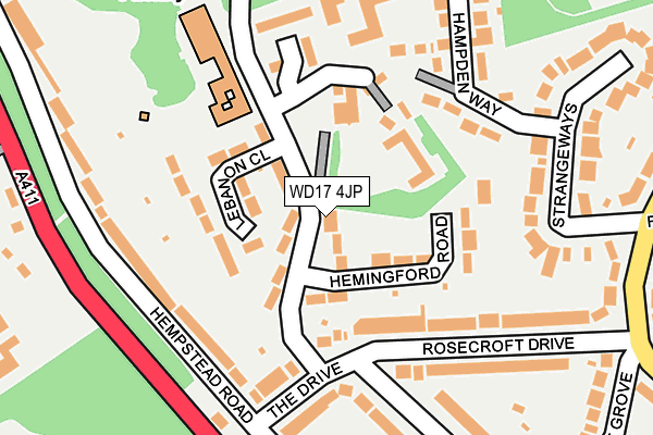 WD17 4JP map - OS OpenMap – Local (Ordnance Survey)