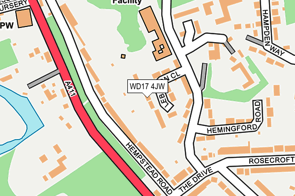 WD17 4JW map - OS OpenMap – Local (Ordnance Survey)