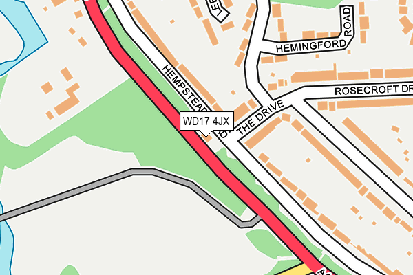WD17 4JX map - OS OpenMap – Local (Ordnance Survey)